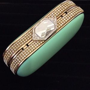 Mint Green Diamond Evening Clutch